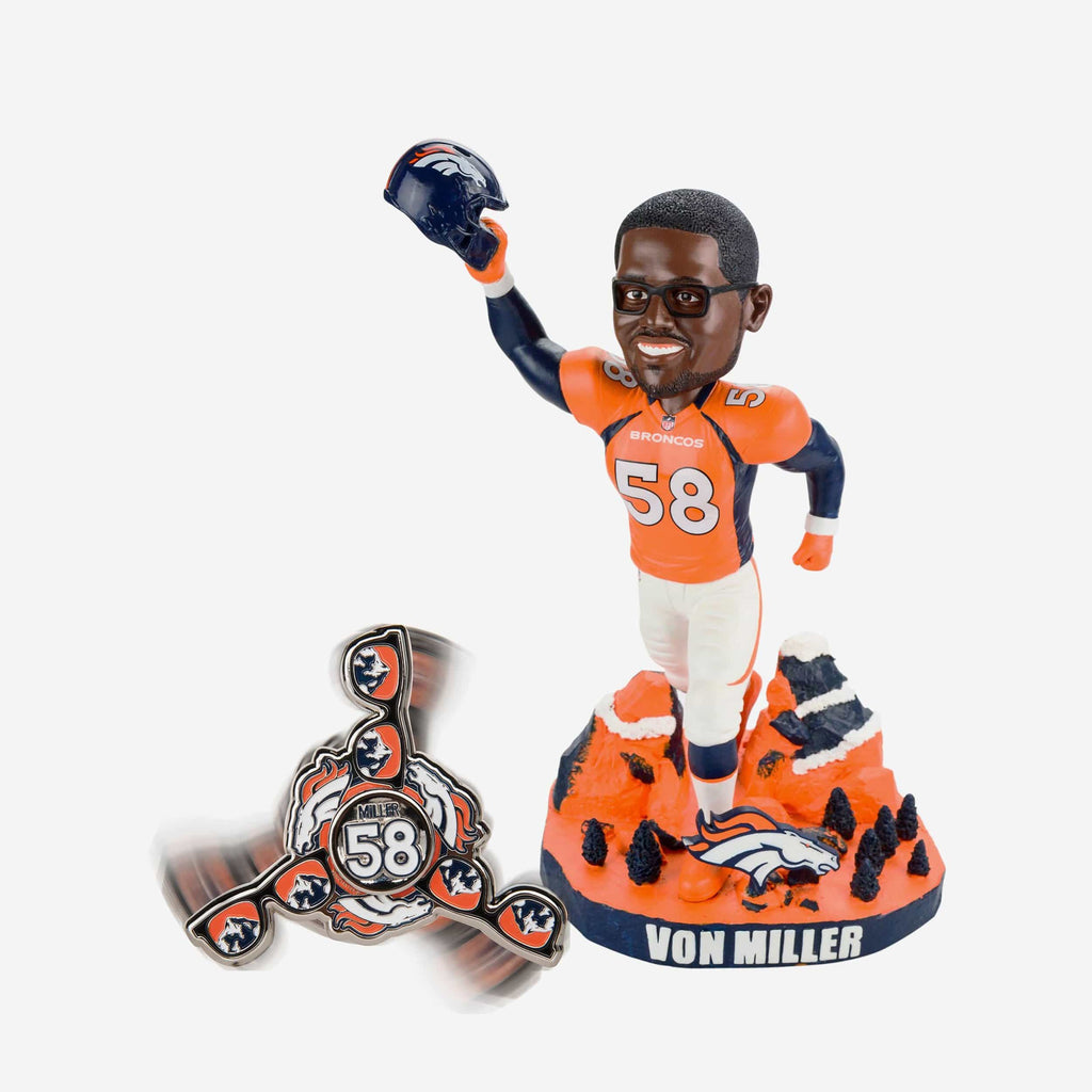 Von Miller Denver Broncos Bobblehead & Diztracto Spinnerz FOCO - FOCO.com