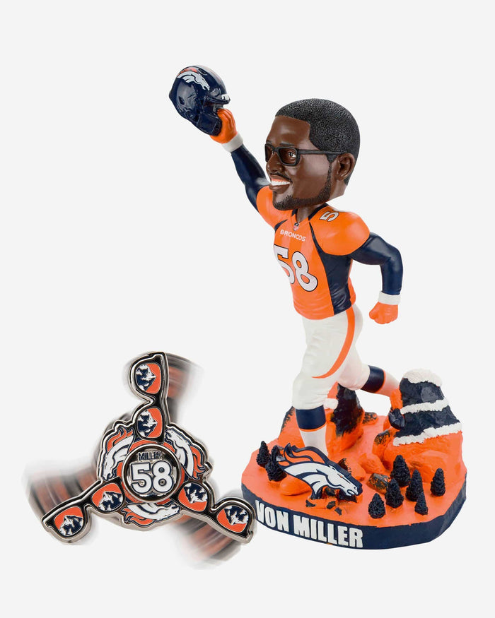 Von Miller Denver Broncos Bobblehead & Diztracto Spinnerz FOCO - FOCO.com