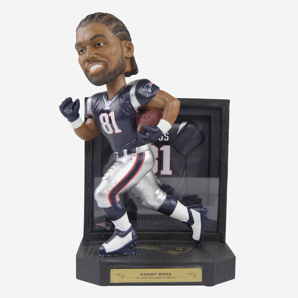 Randy Moss New England Patriots Framed Showcase Bobblehead FOCO - FOCO.com
