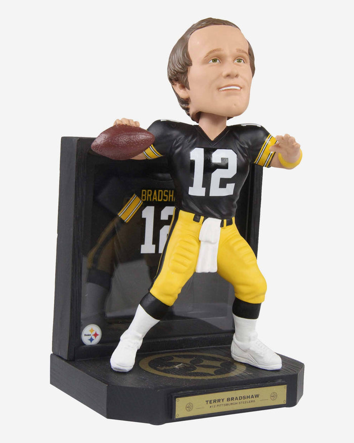 Terry Bradshaw Pittsburgh Steelers Framed Showcase Bobblehead FOCO - FOCO.com