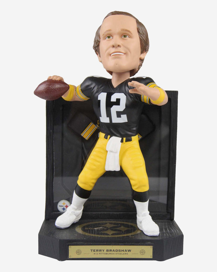 Terry Bradshaw Pittsburgh Steelers Framed Showcase Bobblehead FOCO - FOCO.com