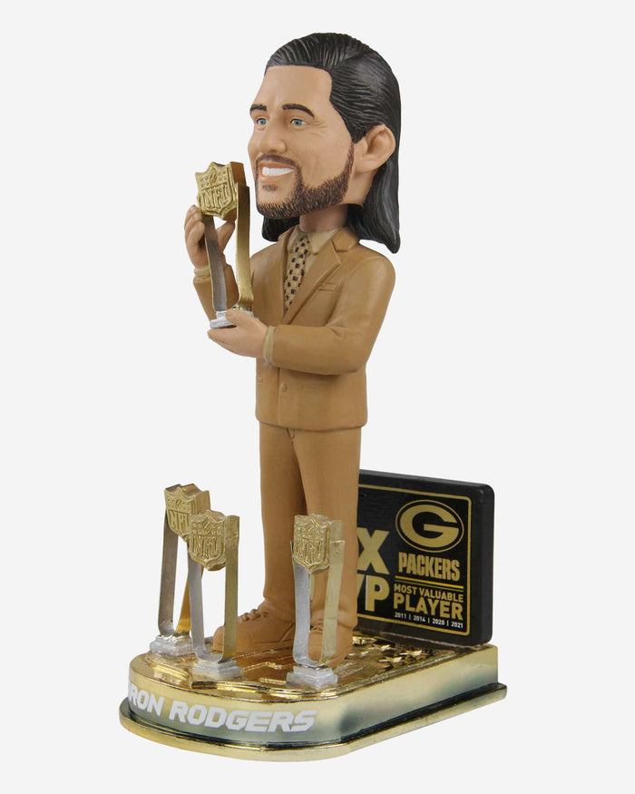 Aaron Rodgers Green Bay Packers 2021 4X MVP Bobblehead FOCO - FOCO.com