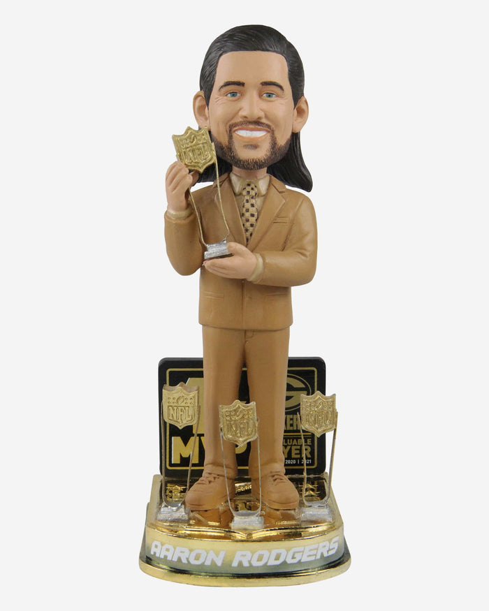 Aaron Rodgers Green Bay Packers 2021 4X MVP Bobblehead FOCO - FOCO.com