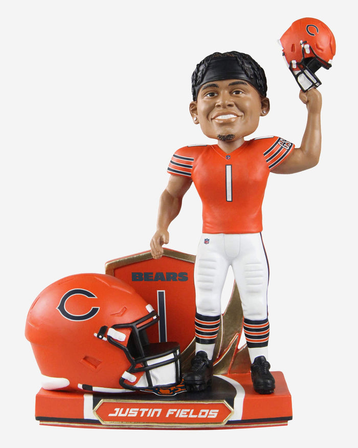 Justin Fields Chicago Bears 2022 Alternate Helmet Bobblehead FOCO - FOCO.com