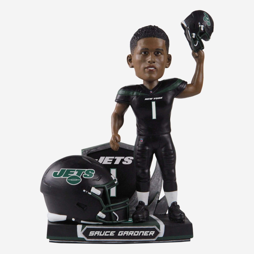 Sauce Gardner New York Jets 2022 Alternate Helmet Bobblehead FOCO - FOCO.com