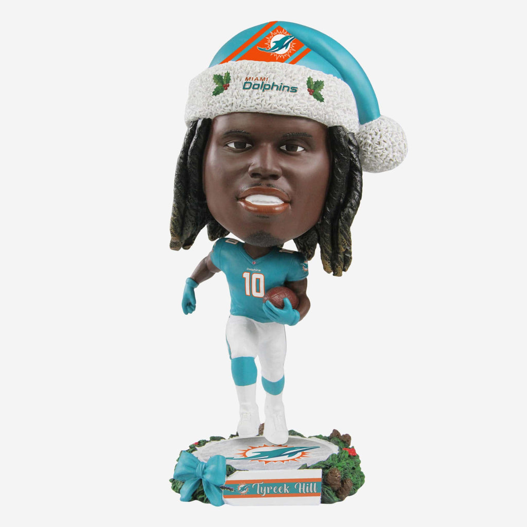 Tyreek Hill Miami Dolphins Holiday Wreath Bighead Bobblehead FOCO - FOCO.com