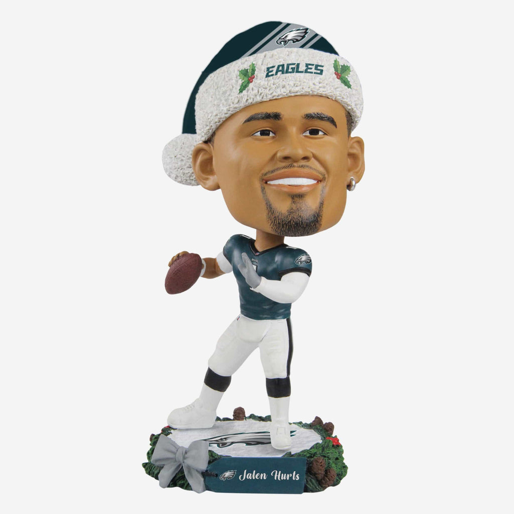 Jalen Hurts Philadelphia Eagles Holiday Wreath Bighead Bobblehead FOCO - FOCO.com