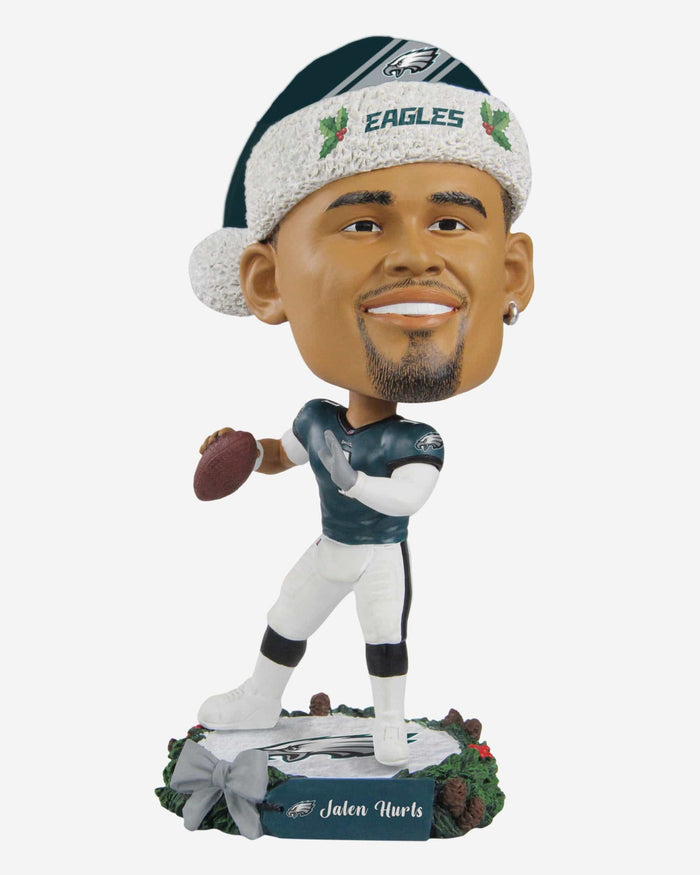 Jalen Hurts Philadelphia Eagles Holiday Wreath Bighead Bobblehead FOCO - FOCO.com