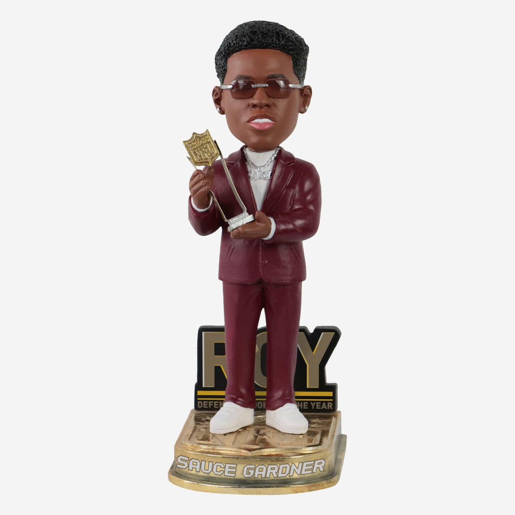Sauce Gardner New York Jets 2022 NFL Defensive Rookie Of The Year Bobblehead FOCO - FOCO.com