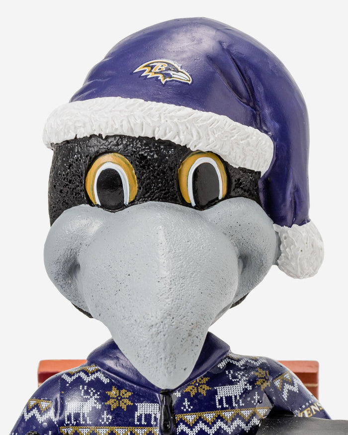 Poe Baltimore Ravens Holiday Mascot Bobblehead FOCO - FOCO.com