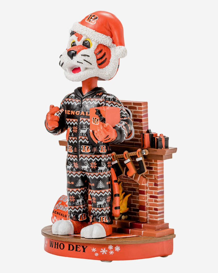 Who Dey Cincinnati Bengals Holiday Mascot Bobblehead FOCO - FOCO.com