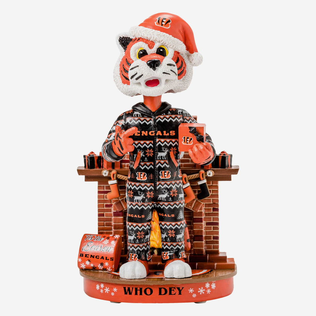 Who Dey Cincinnati Bengals Holiday Mascot Bobblehead FOCO - FOCO.com