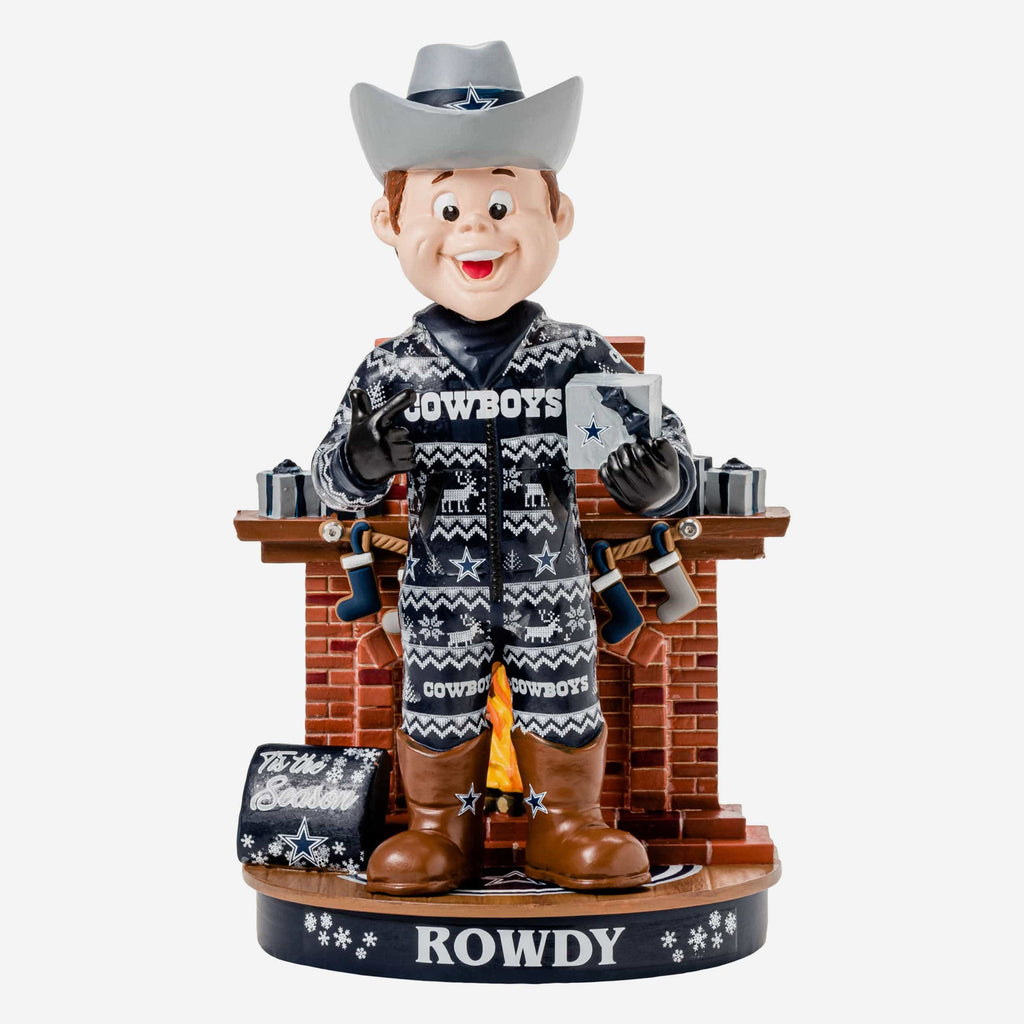 Rowdy Dallas Cowboys Holiday Mascot Bobblehead FOCO - FOCO.com