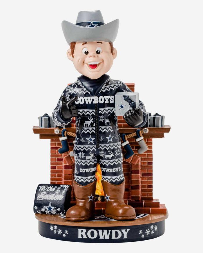 Rowdy Dallas Cowboys Holiday Mascot Bobblehead FOCO - FOCO.com