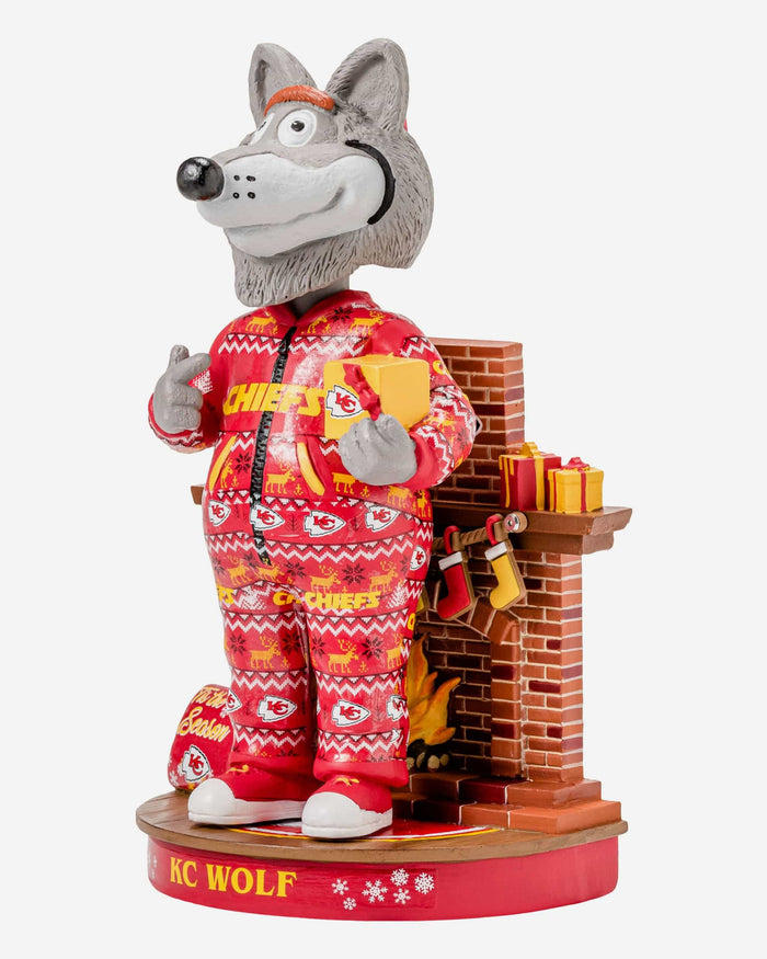 KC Wolf Kansas City Chiefs Holiday Mascot Bobblehead FOCO - FOCO.com