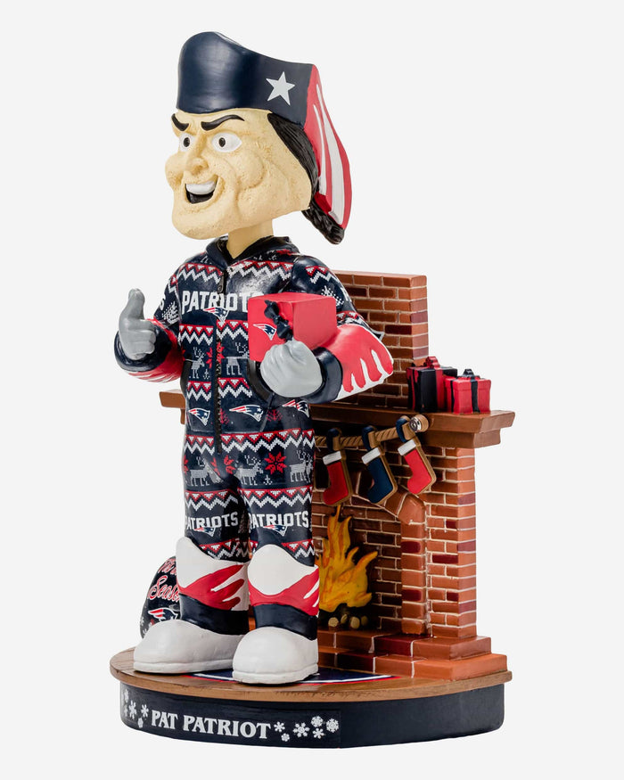 Pat The Patriot New England Patriots Holiday Mascot Bobblehead FOCO - FOCO.com