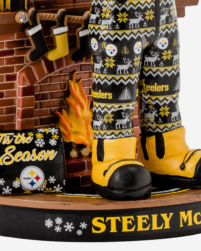 Steely McBeam Pittsburgh Steelers Holiday Mascot Bobblehead FOCO - FOCO.com