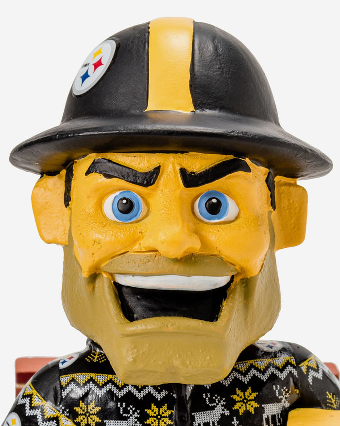 Steely McBeam Pittsburgh Steelers Holiday Mascot Bobblehead FOCO - FOCO.com