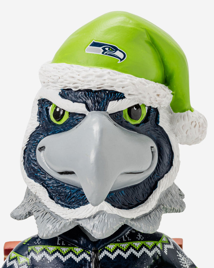 Blitz Seattle Seahawks Holiday Mascot Bobblehead FOCO - FOCO.com