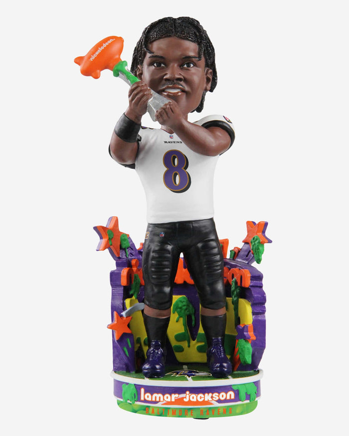 Lamar Jackson Baltimore Ravens 2022 Nickelodeon NVP Bobblehead FOCO - FOCO.com