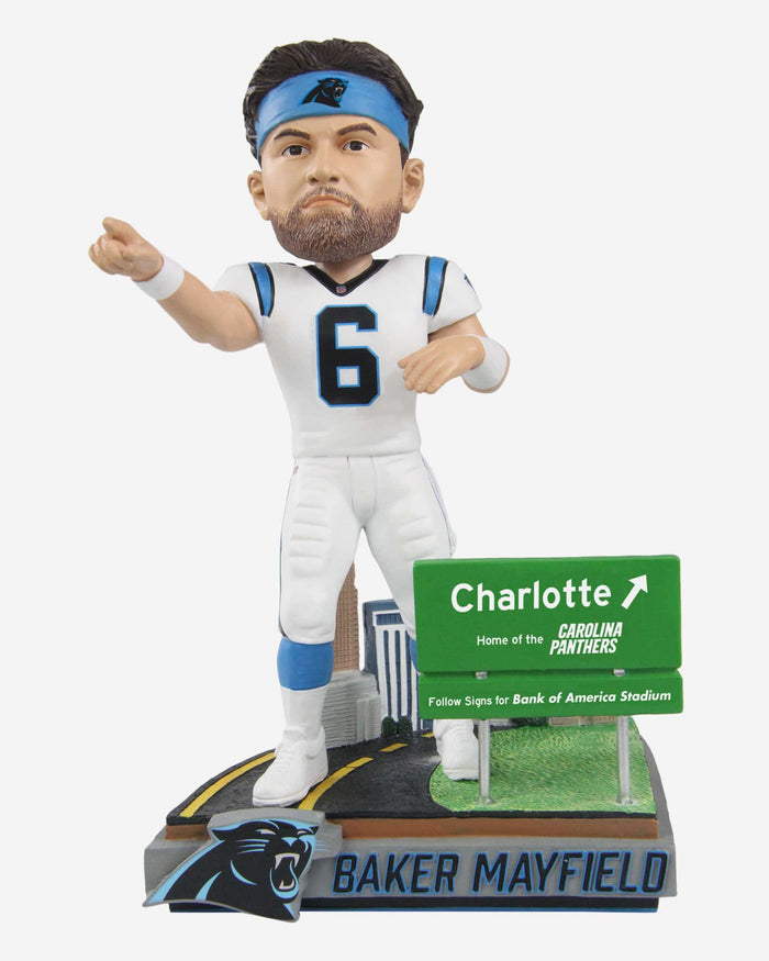 Baker Mayfield Carolina Panthers Next Stop Bobblehead FOCO - FOCO.com