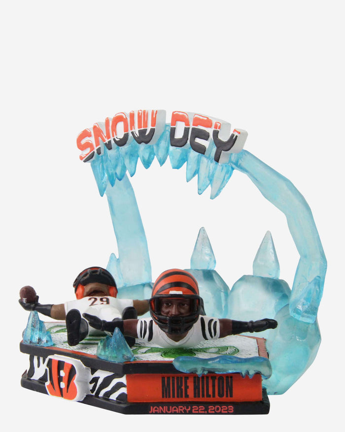 Cincinnati Bengals Snow Dey Who Dey Mini Bobblehead Scene FOCO - FOCO.com