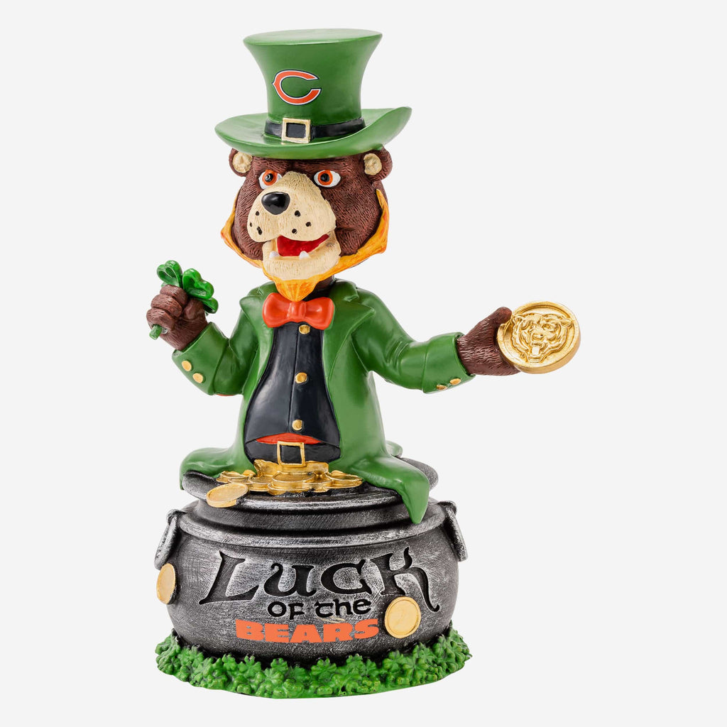 Staley Da Bear Chicago Bears Saint Patricks Day Mascot Bobblehead FOCO - FOCO.com