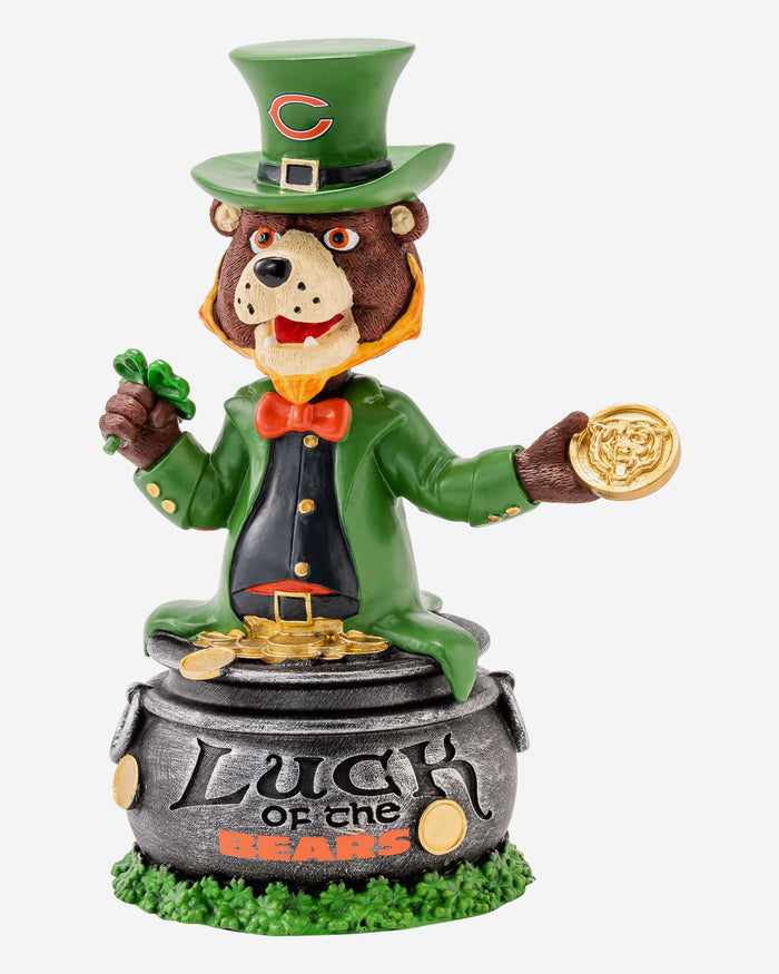 Staley Da Bear Chicago Bears Saint Patricks Day Mascot Bobblehead FOCO - FOCO.com