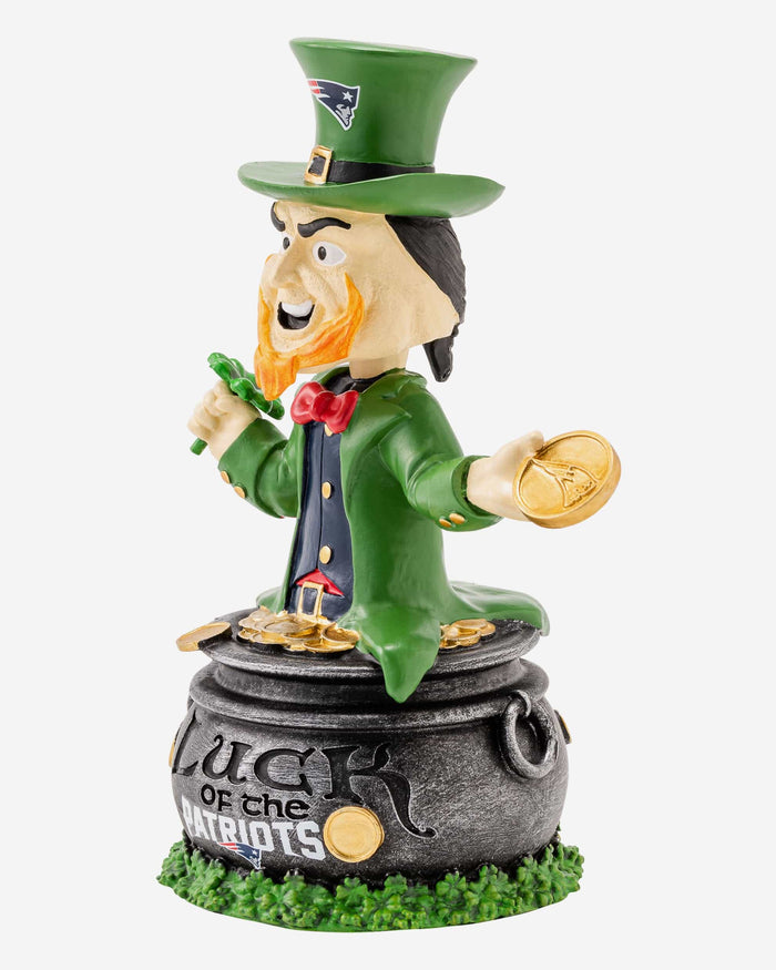 Pat the Patriot New England Patriots Saint Patricks Day Mascot Bobblehead FOCO - FOCO.com