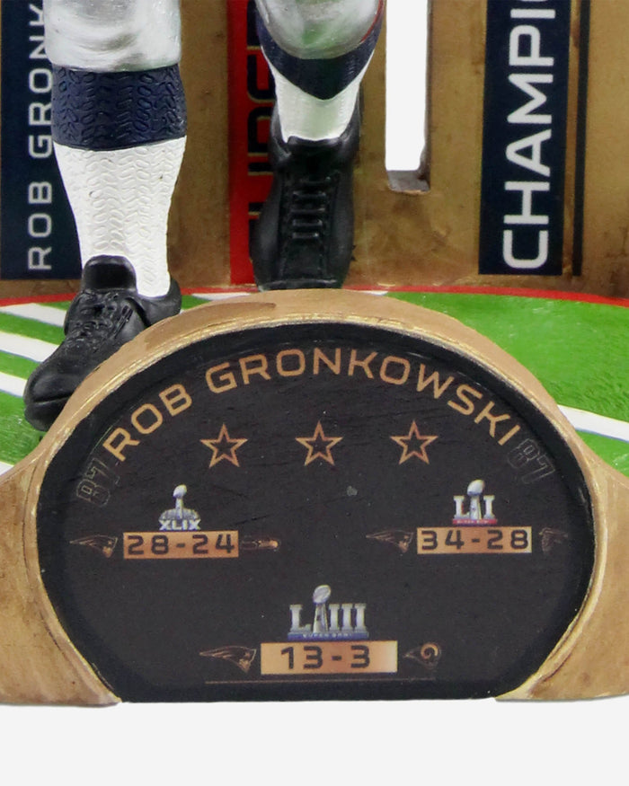 Rob Gronkowski New England Patriots 3x Super Bowl Champion Bobblehead FOCO - FOCO.com