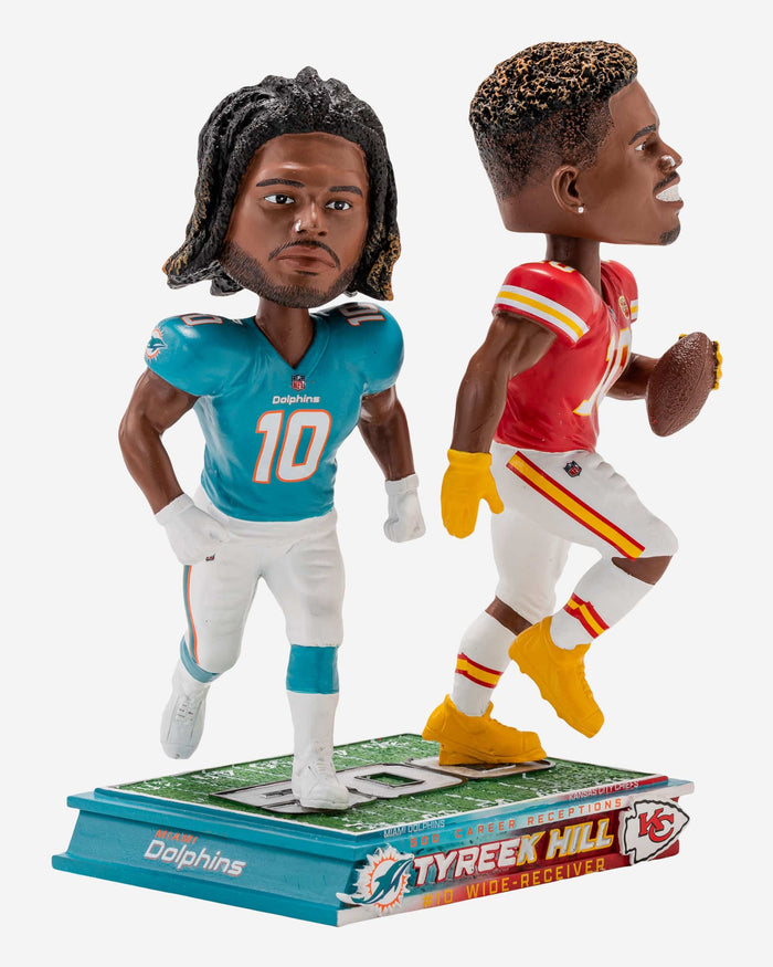 Tyreek Hill Miami Dolphins 500 Receptions Dual Bobblehead FOCO - FOCO.com