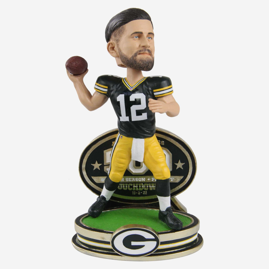 Aaron Rodgers Green Bay Packers 500 Career Passing Touchdowns Bobblehead FOCO - FOCO.com