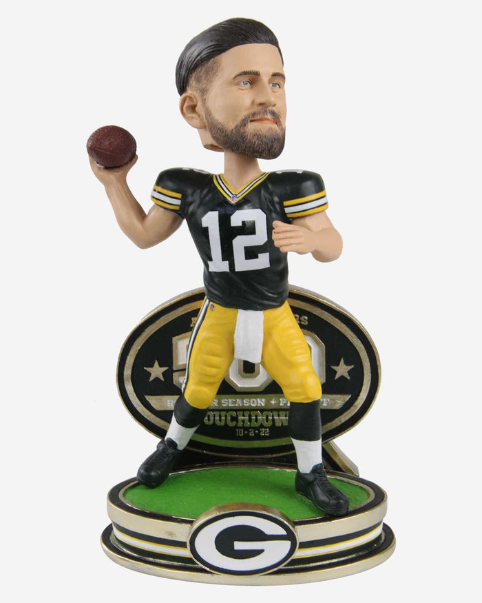 Aaron Rodgers Green Bay Packers 500 Career Passing Touchdowns Bobblehead FOCO - FOCO.com