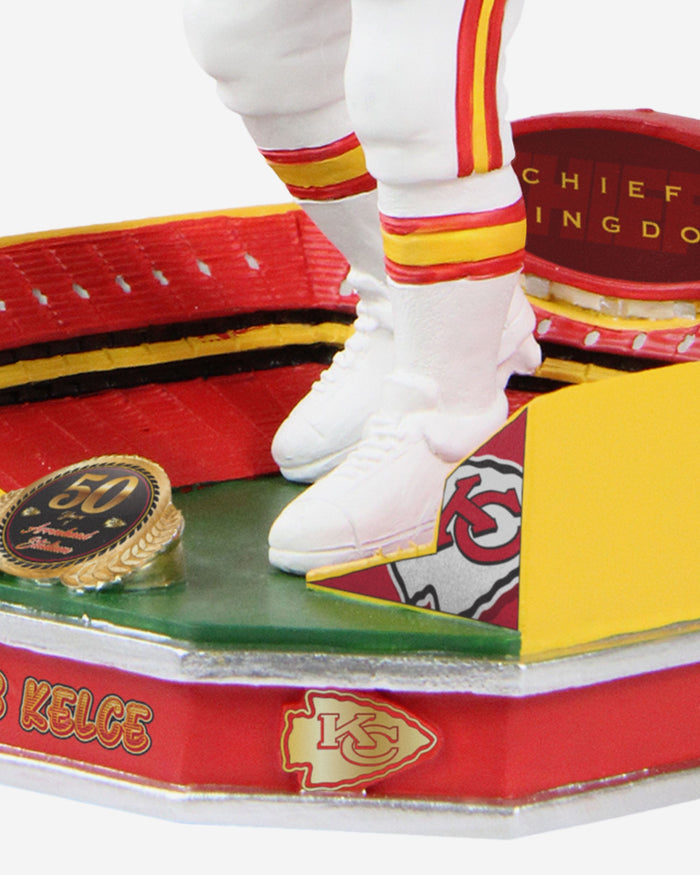 Travis Kelce Kansas City Chiefs Arrowhead Stadium 50th Anniversary Bobblehead FOCO - FOCO.com