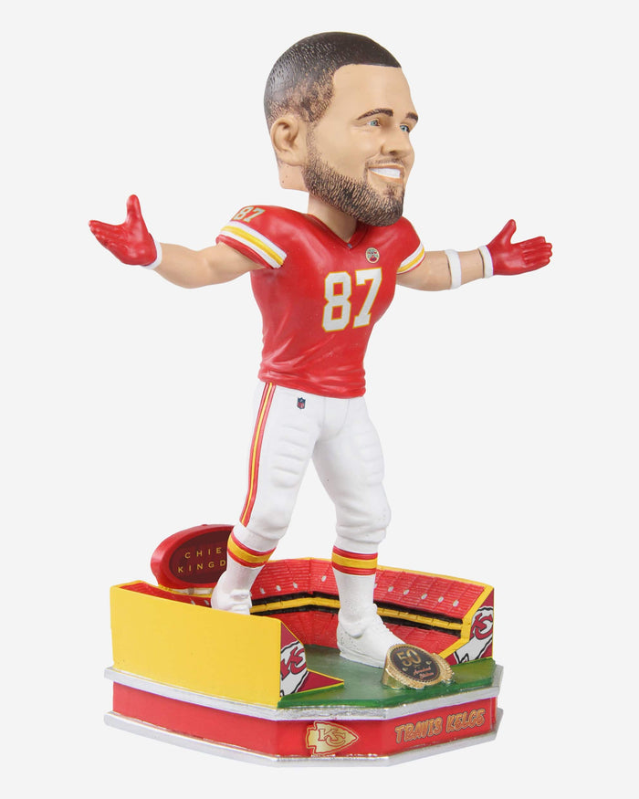 Travis Kelce Kansas City Chiefs Arrowhead Stadium 50th Anniversary Bobblehead FOCO - FOCO.com