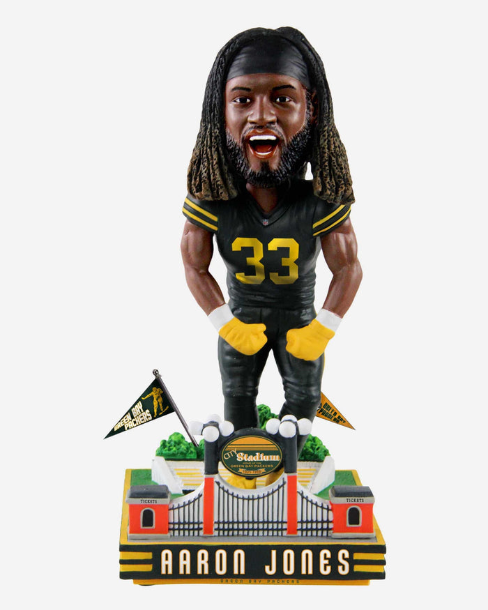 Aaron Jones Green Bay Packers 1950 Classic Jersey Bobblehead FOCO - FOCO.com