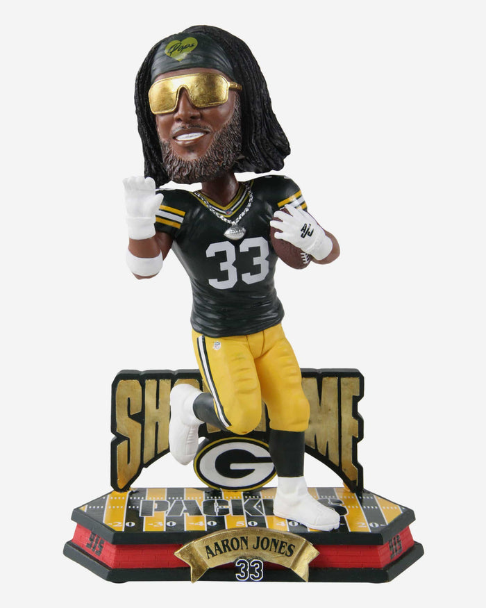 Aaron Jones Green Bay Packers Showtyme Ambassador Bobblehead FOCO - FOCO.com