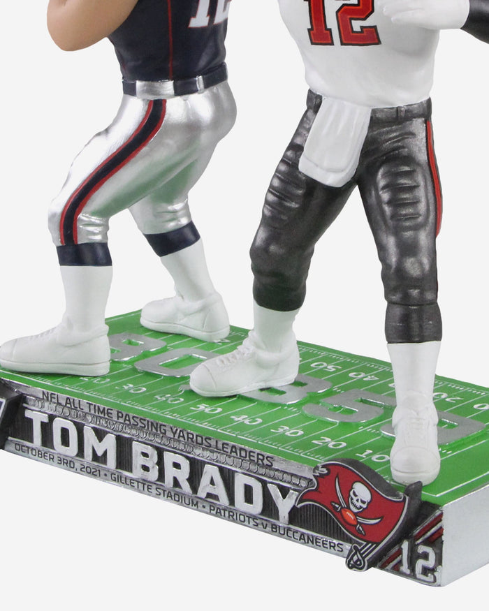 Tom Brady Tampa Bay Buccaneers & New England Patriots All Time Passing Record Dual Bobblehead FOCO - FOCO.com