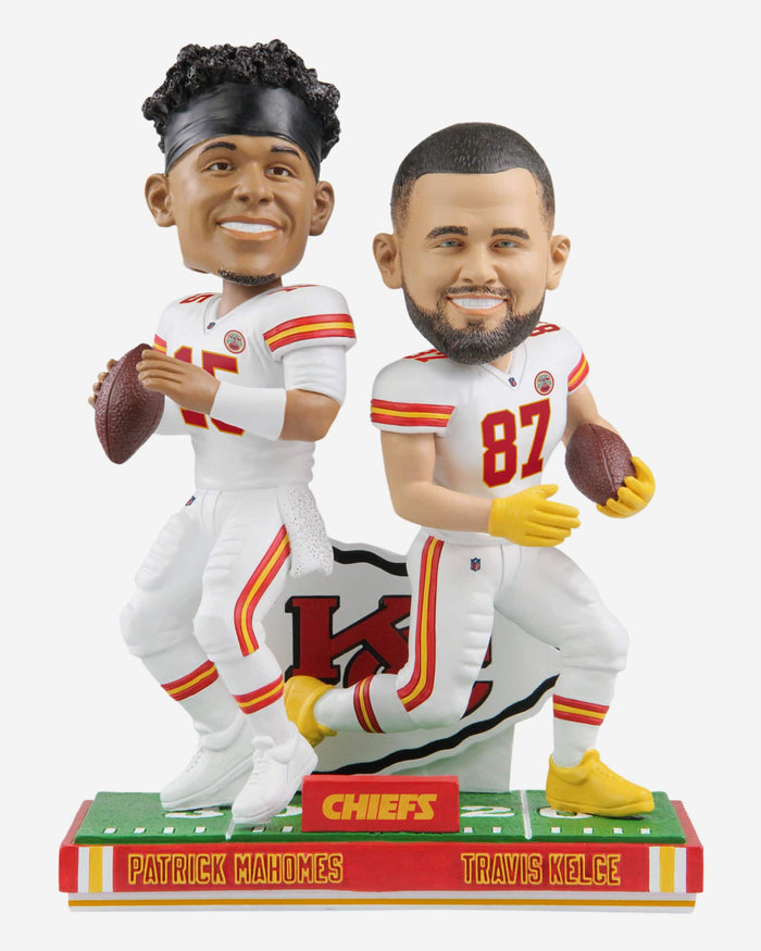 Patrick Mahomes & Travis Kelce Kansas City Chiefs Bobblemate Dual Bobblehead FOCO - FOCO.com