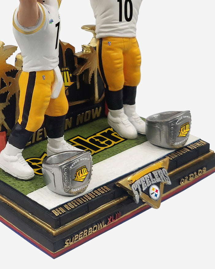 Pittsburgh Steelers Super Bowl XLIII Champions Winning Catch Mini Bobblehead Scene FOCO - FOCO.com