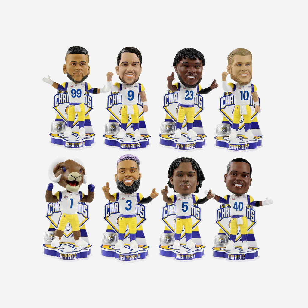 Los Angeles Rams Super Bowl LVI Champions Mini Bobblehead Boxed Set FOCO - FOCO.com