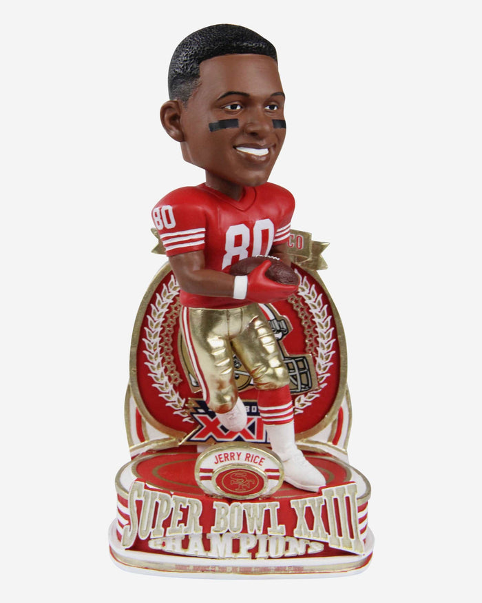 Jerry Rice San Francisco 49ers Super Bowl XXIII Champions Commemorative Bobblehead FOCO - FOCO.com