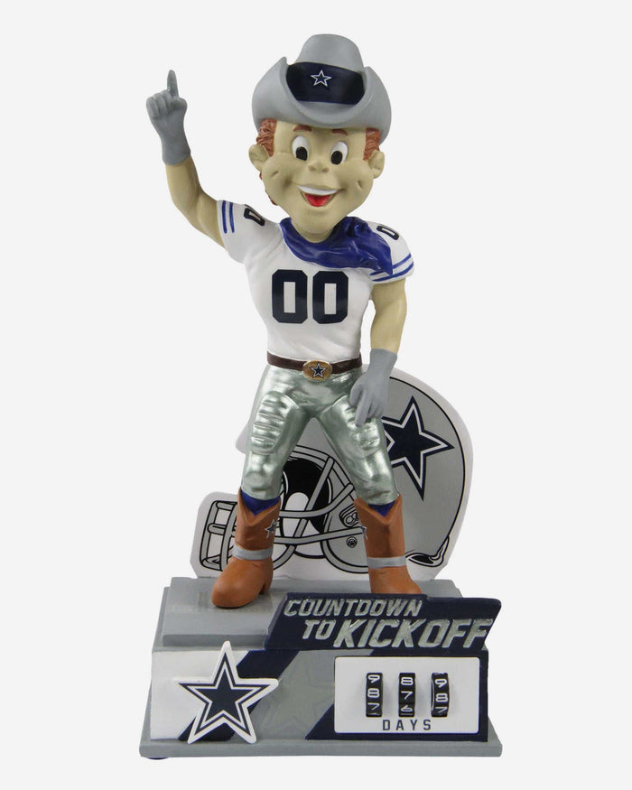 Rowdy Dallas Cowboys Countdown To Kickoff Mascot Bobblehead FOCO - FOCO.com