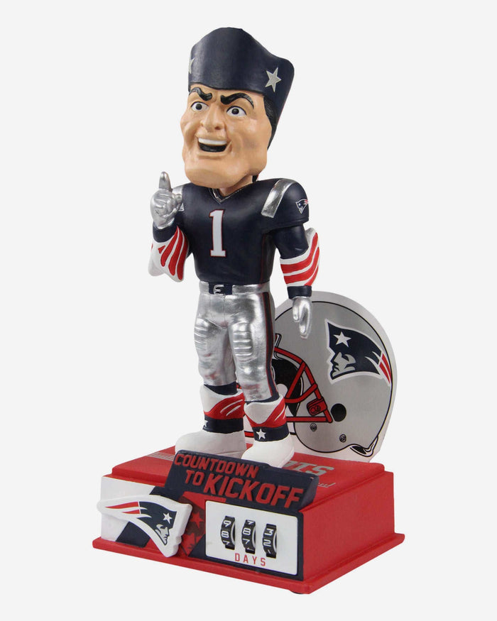 Pat The Patriot New England Patriots Countdown To Kickoff Mascot Bobblehead FOCO - FOCO.com