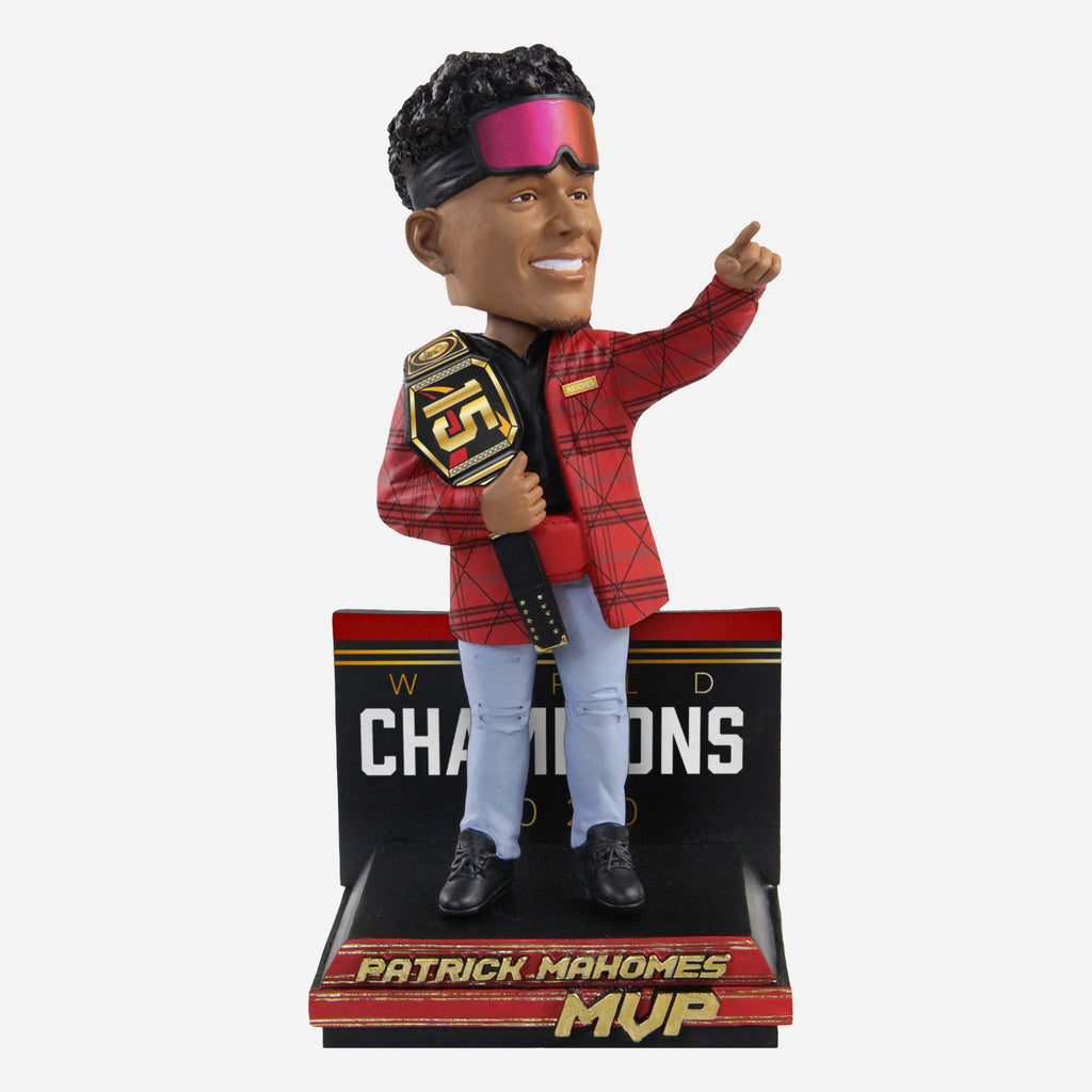 Patrick Mahomes Kansas City Chiefs Championship Belt Bobblehead FOCO - FOCO.com