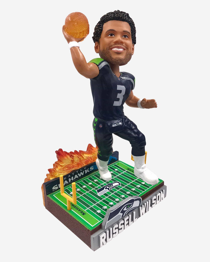 Russell Wilson Seattle Seahawks On Fire Bobblehead FOCO - FOCO.com