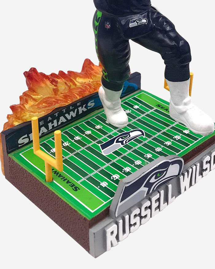 Russell Wilson Seattle Seahawks On Fire Bobblehead FOCO - FOCO.com