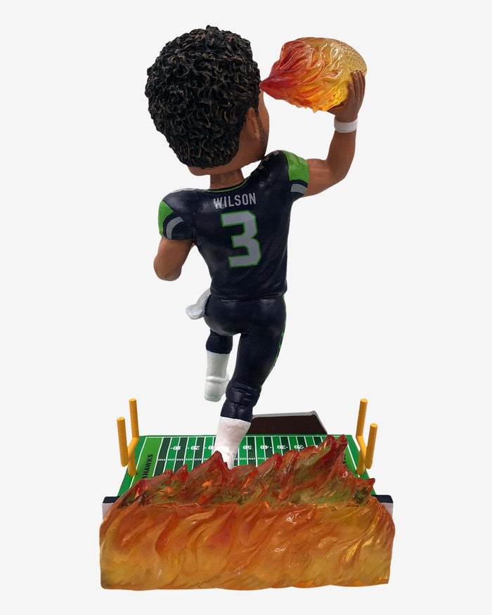 Russell Wilson Seattle Seahawks On Fire Bobblehead FOCO - FOCO.com