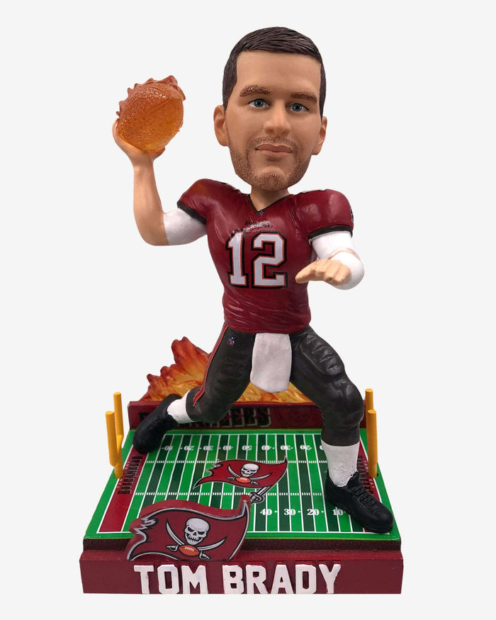 Tom Brady Tampa Bay Buccaneers On Fire Bobblehead FOCO - FOCO.com