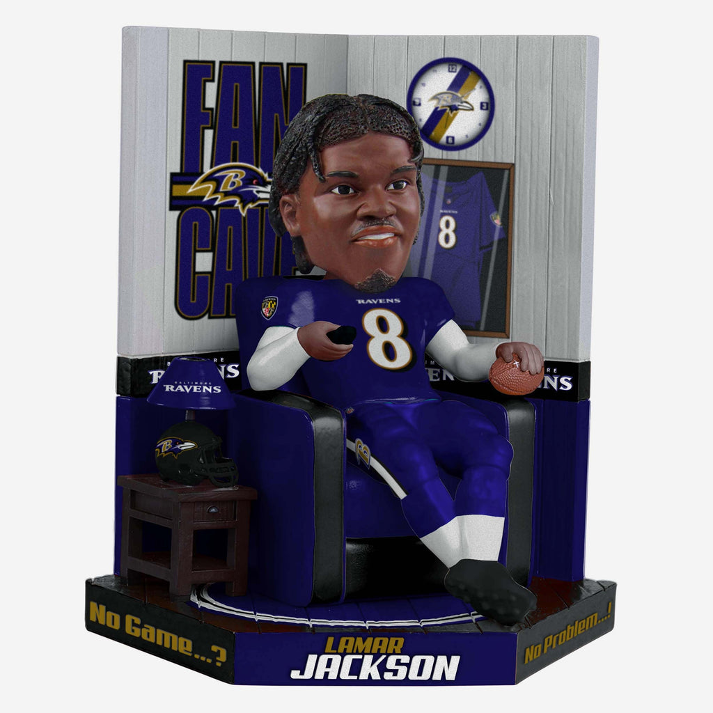 Lamar Jackson Baltimore Ravens Fancave Bobblehead FOCO - FOCO.com